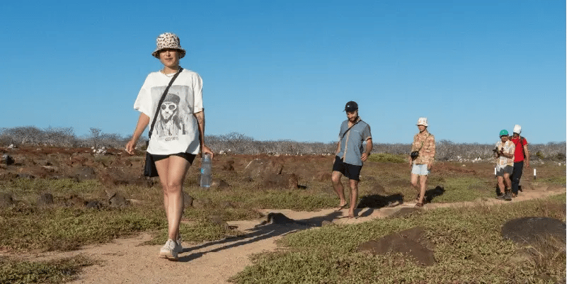 Packing Guide for Your Galapagos Adventure: Group of travelers hiking around the Galapagos Islands